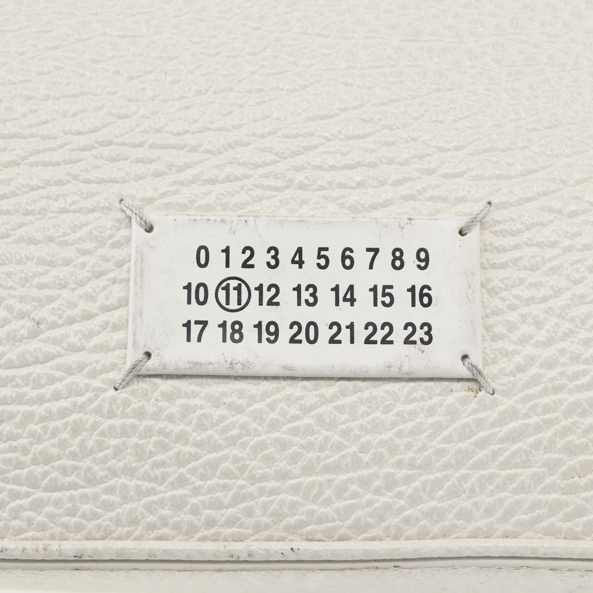 Maison Margiela 5AC Hand Bag Leather 2way White Silver Auth 154753