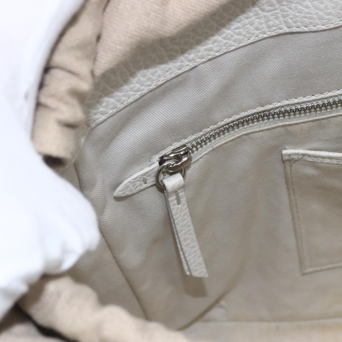 Maison Margiela 5AC Hand Bag Leather 2way White Silver Auth 154753