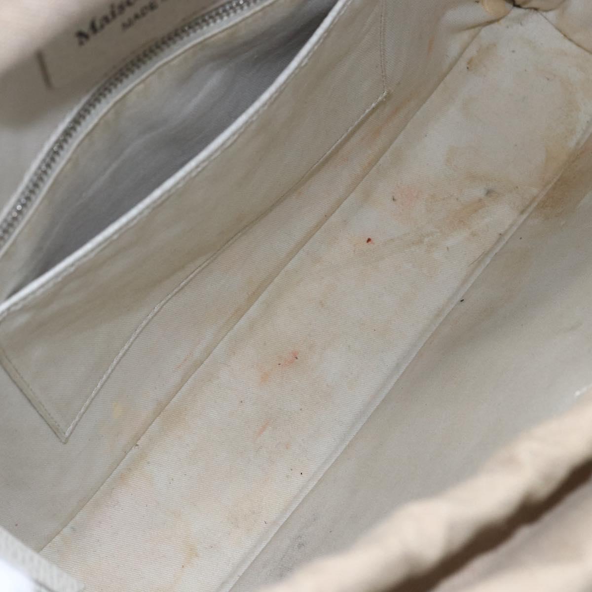 Maison Margiela 5AC Hand Bag Leather 2way White Silver Auth 154753