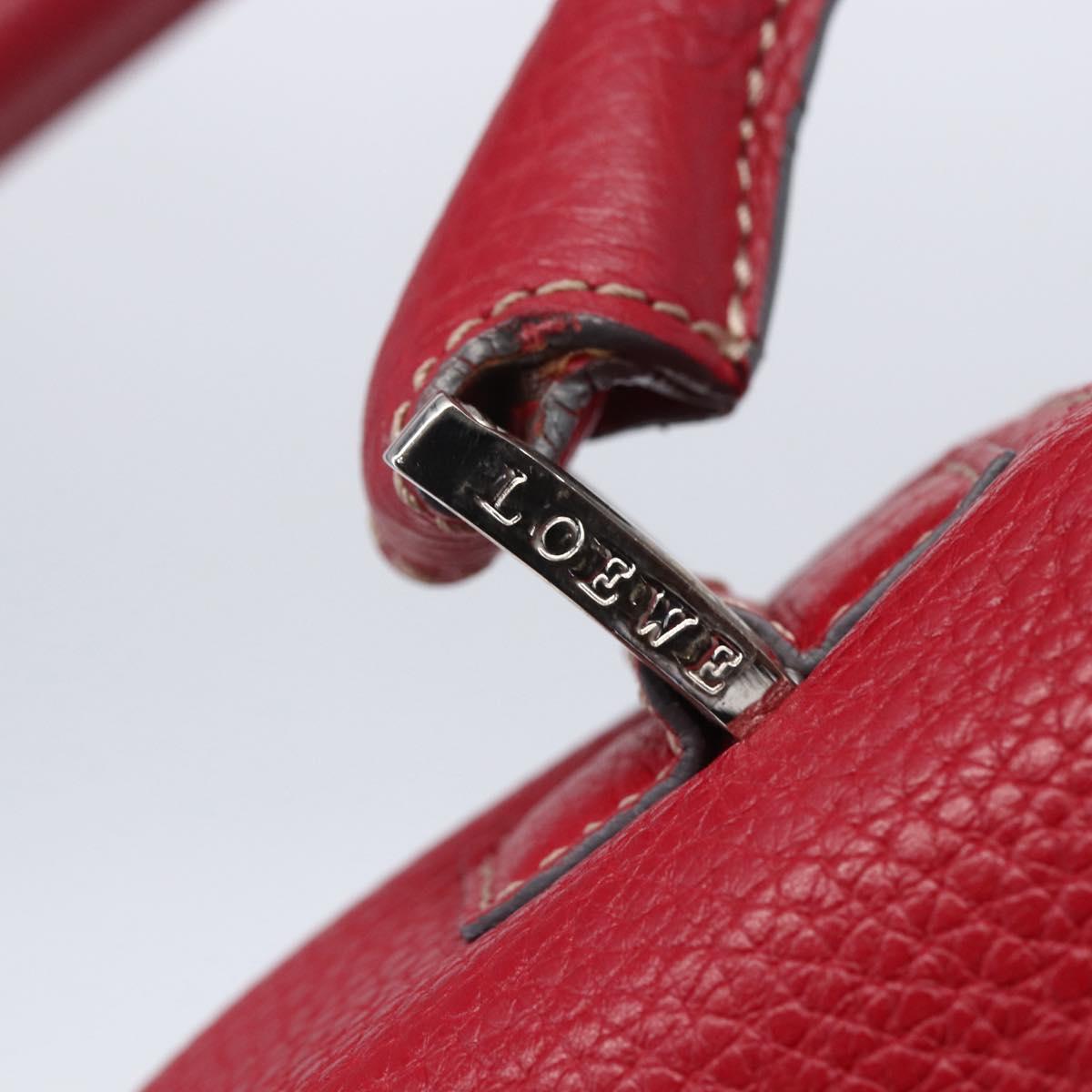 LOEWE Sender Shoulder Bag Leather Red Gold Auth 154754