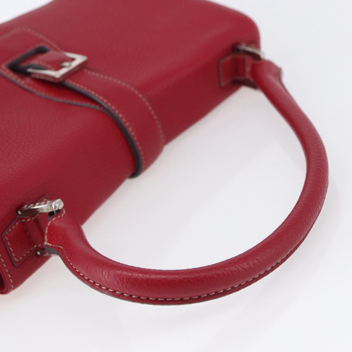 LOEWE Sender Shoulder Bag Leather Red Gold Auth 154754