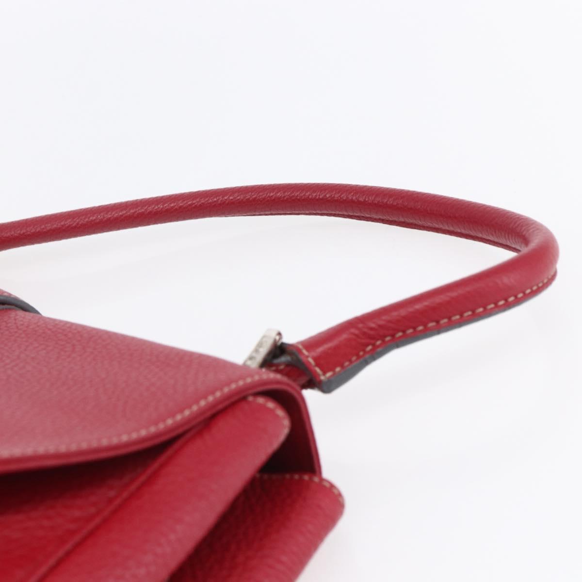 LOEWE Sender Shoulder Bag Leather Red Gold Auth 154754