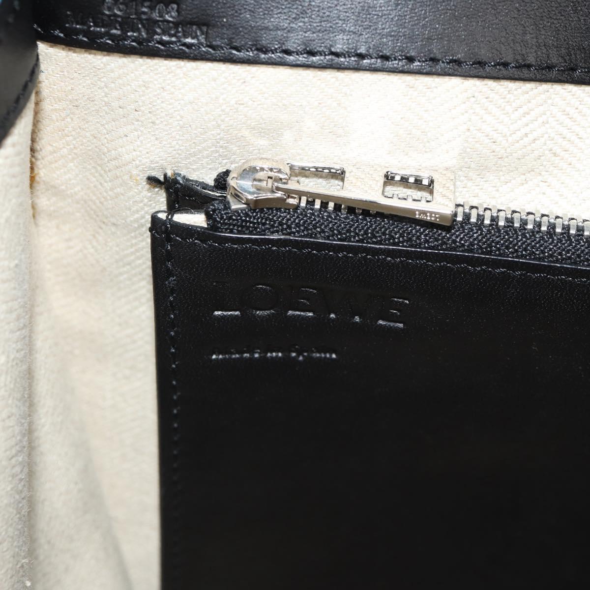 LOEWE V Anagram Chain Shoulder Bag Suede Leather 2way Blue Silver Auth 154755A