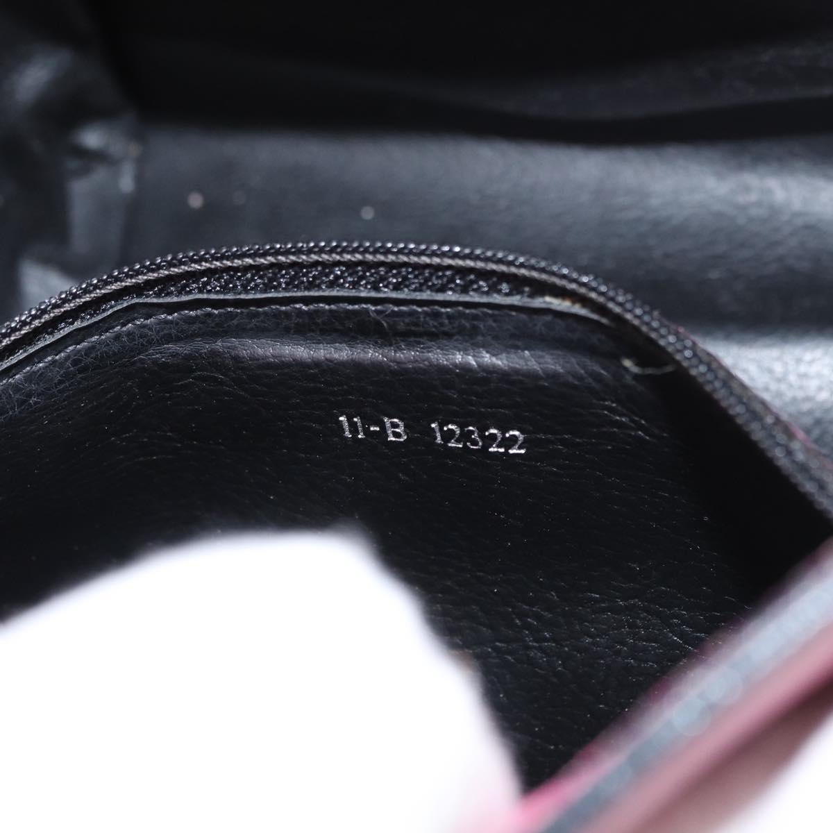 FENDI Greek Motif Hand Bag Leather Pink Gold Auth 154757