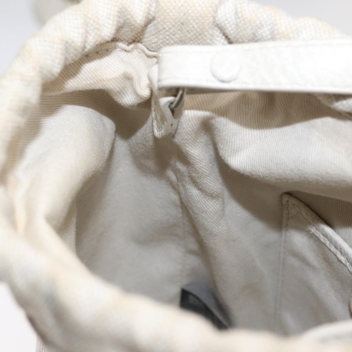 Maison Margiela 5AC Chain Shoulder Bucket Bag Leather 2way White Auth 154759