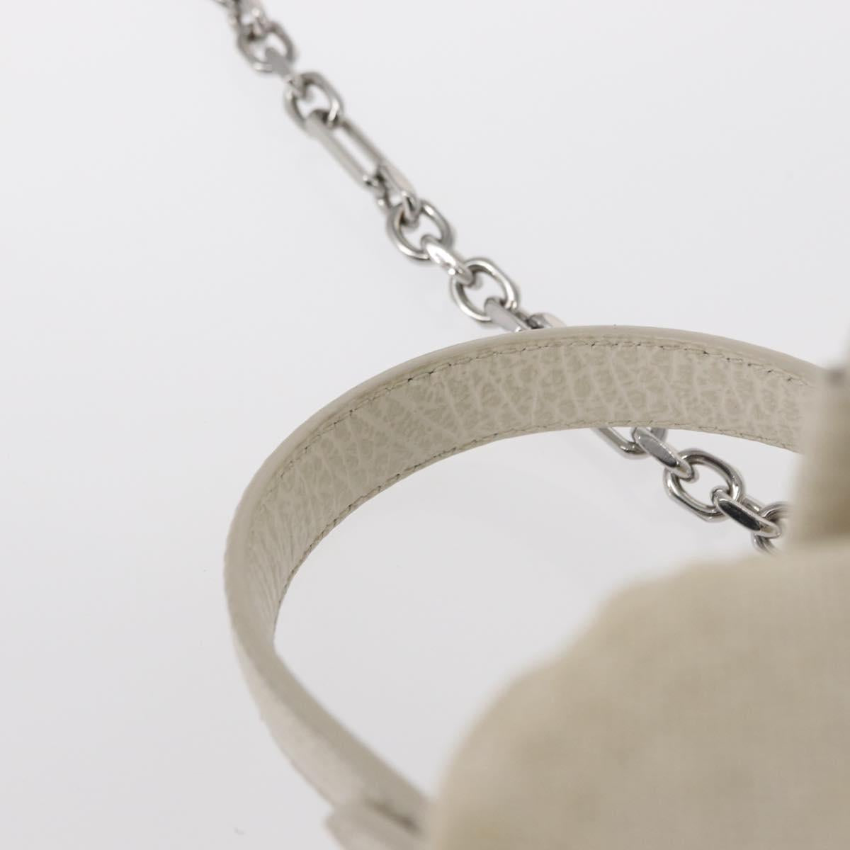 Maison Margiela 5AC Chain Shoulder Bucket Bag Leather 2way White Auth 154759