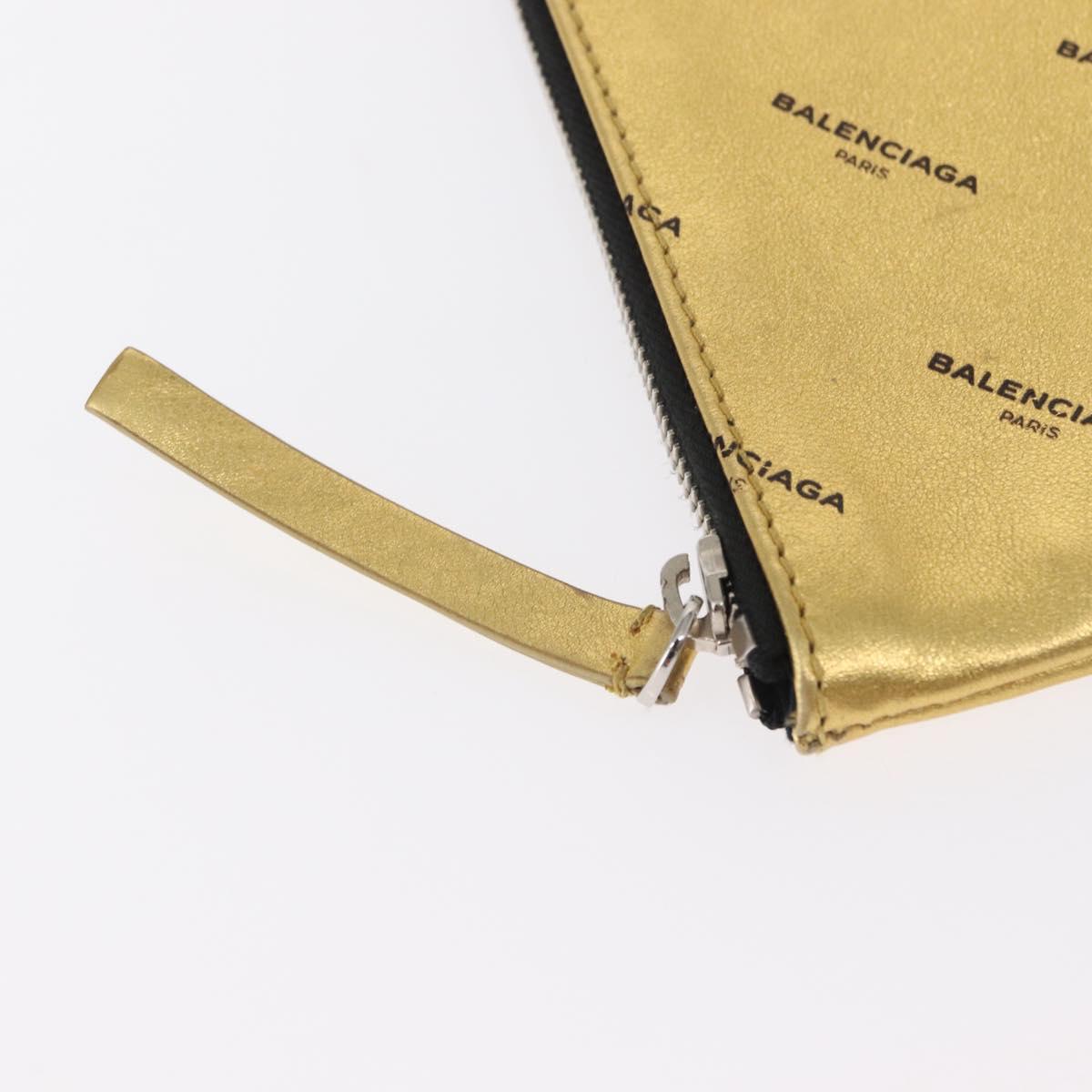 BALENCIAGA Clutch Bag Leather Gold 482874 Auth 154760