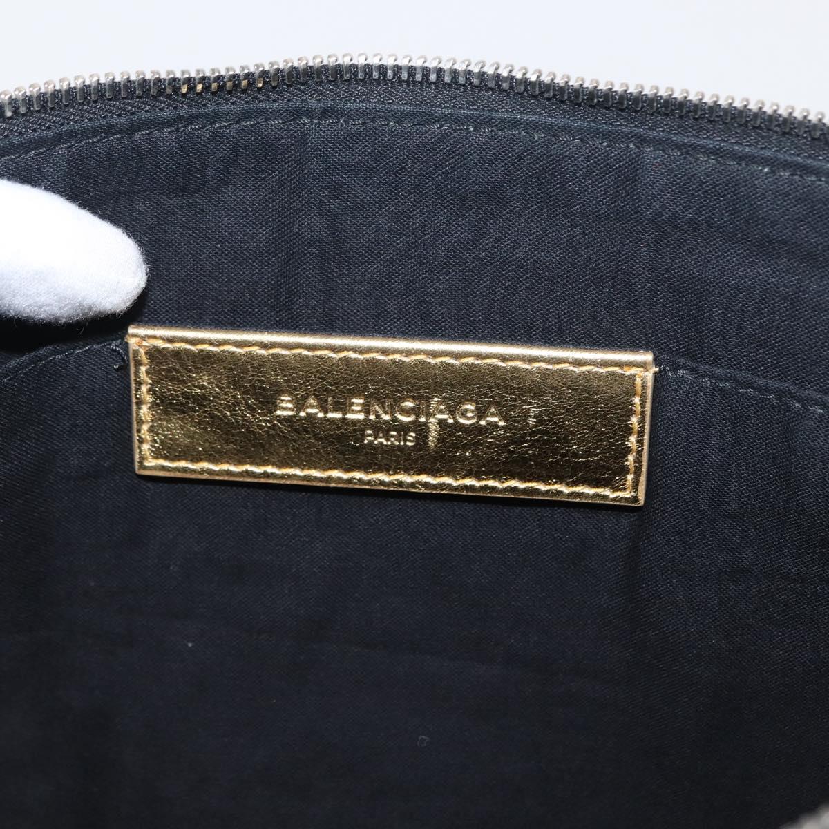 BALENCIAGA Clutch Bag Leather Gold 482874 Auth 154760