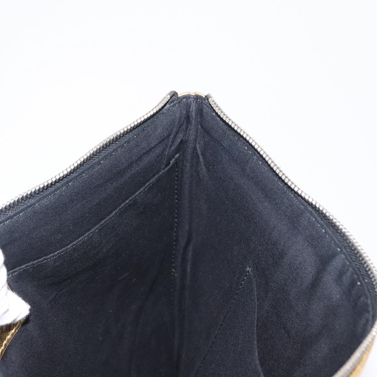 BALENCIAGA Clutch Bag Leather Gold 482874 Auth 154760