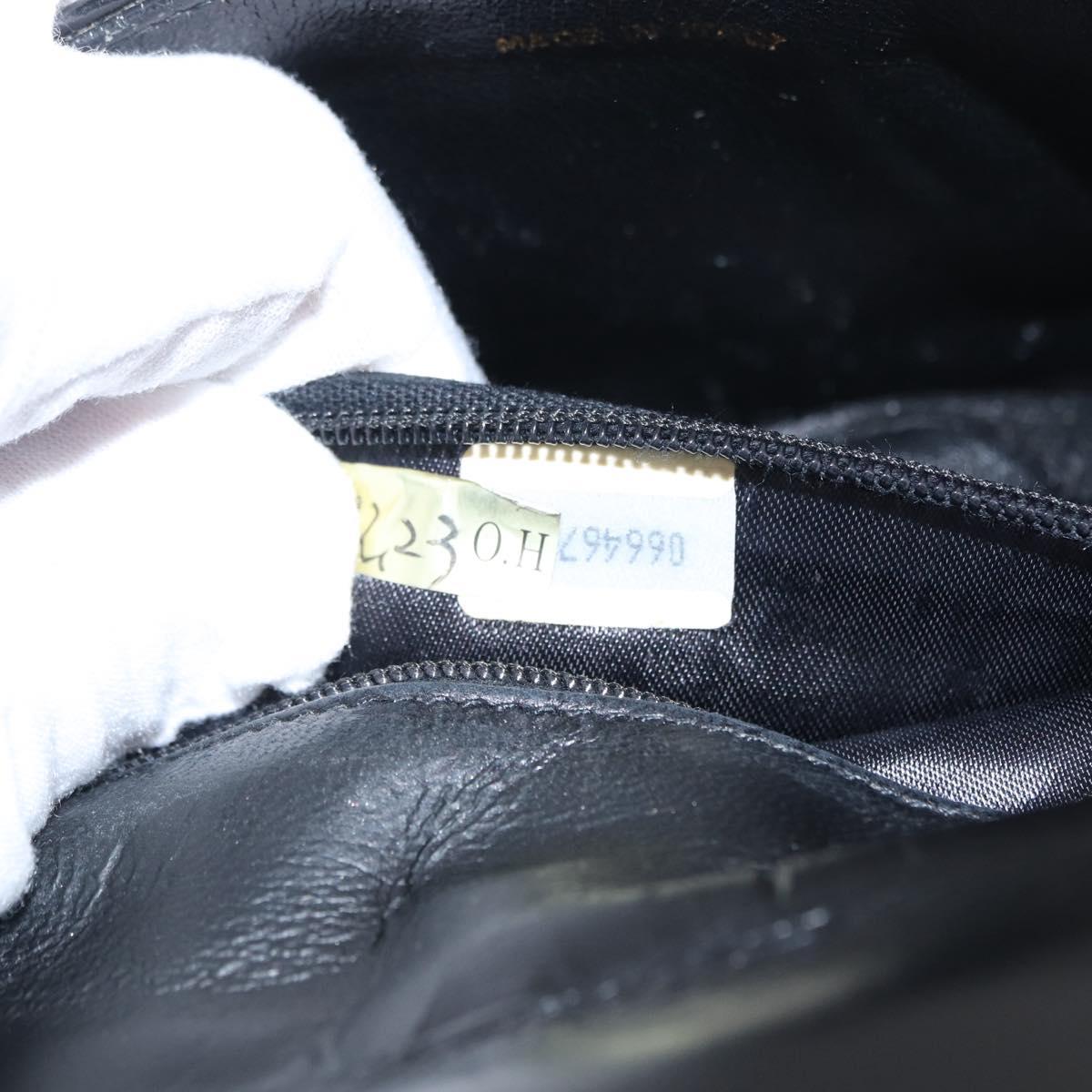 CHANEL COCO Mark Chain Shoulder Bag Enamel Black Gold CC Auth 154768