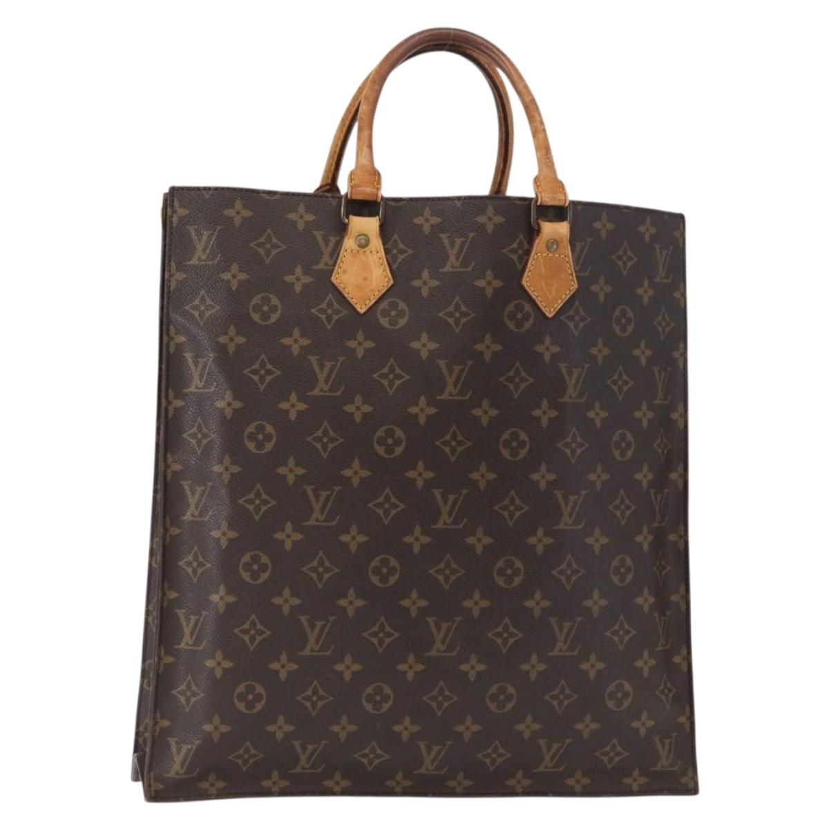 LOUIS VUITTON Monogram Sac Plat Hand Bag M51140 LV Auth 154800