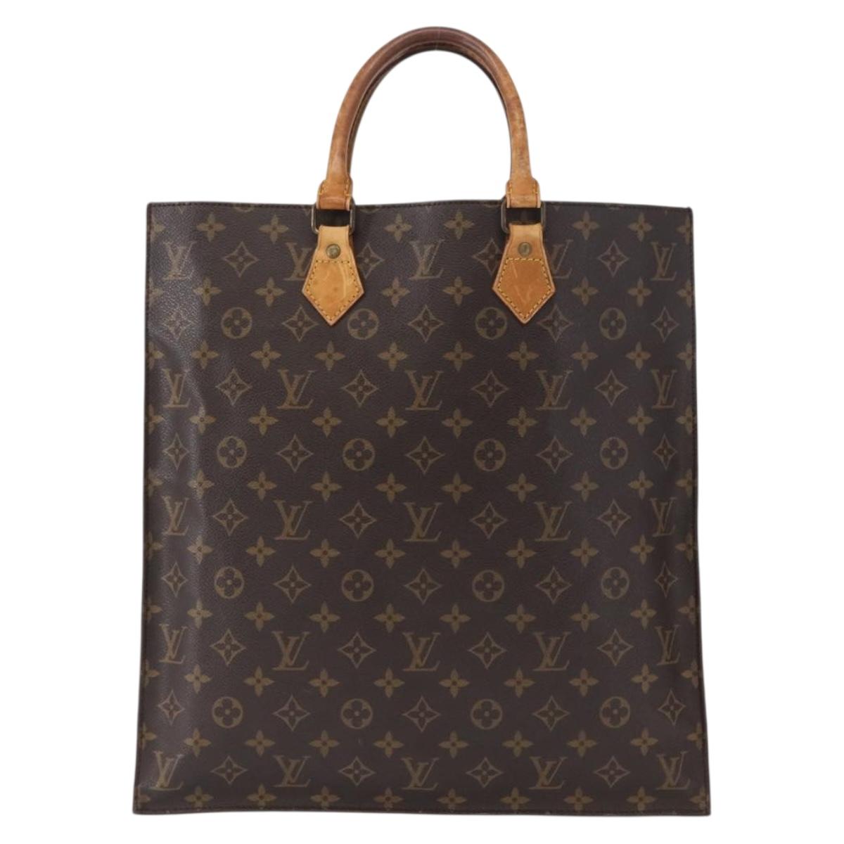 LOUIS VUITTON Monogram Sac Plat Hand Bag M51140 LV Auth 154800