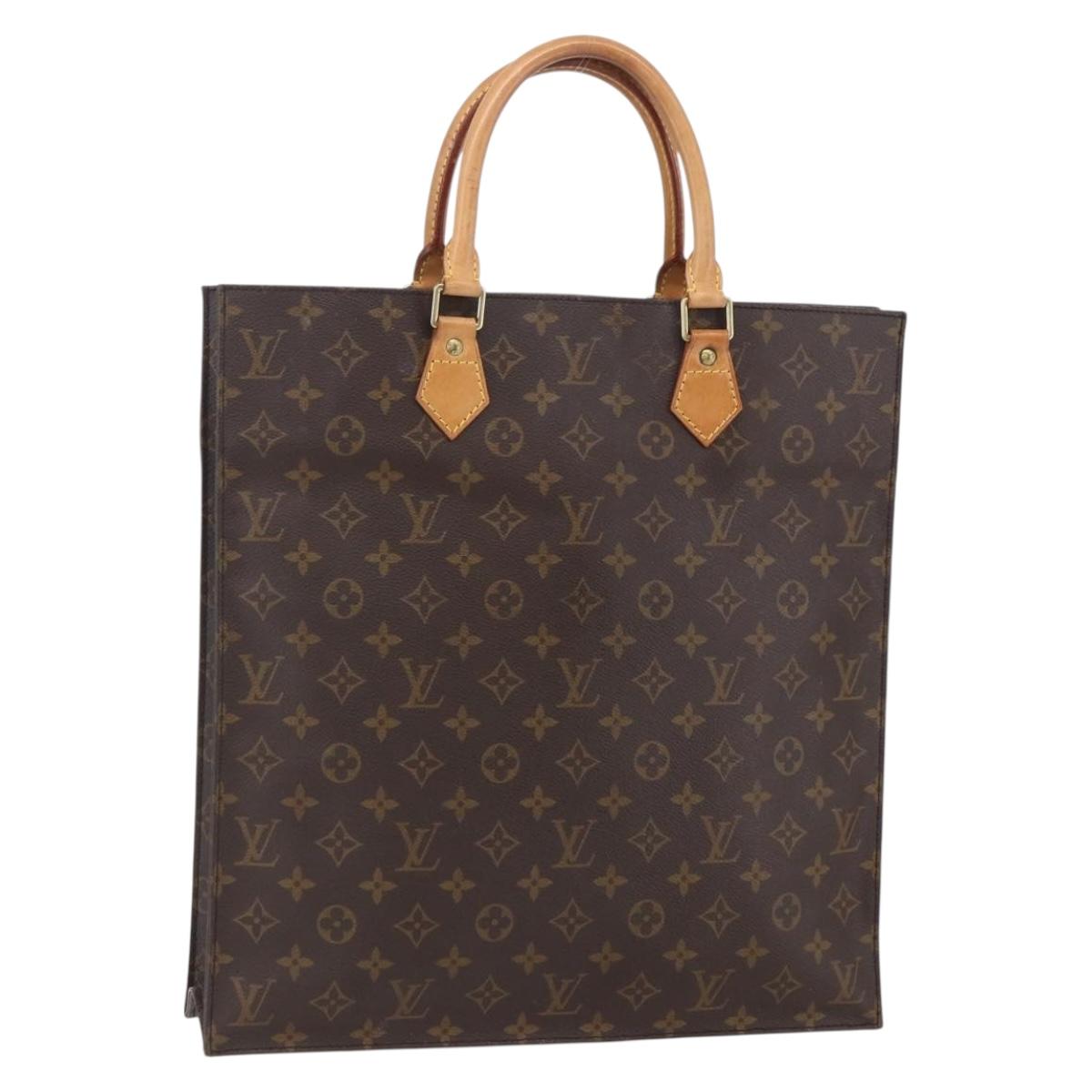 LOUIS VUITTON Monogram Sac Plat Hand Bag M51140 LV Auth 154802