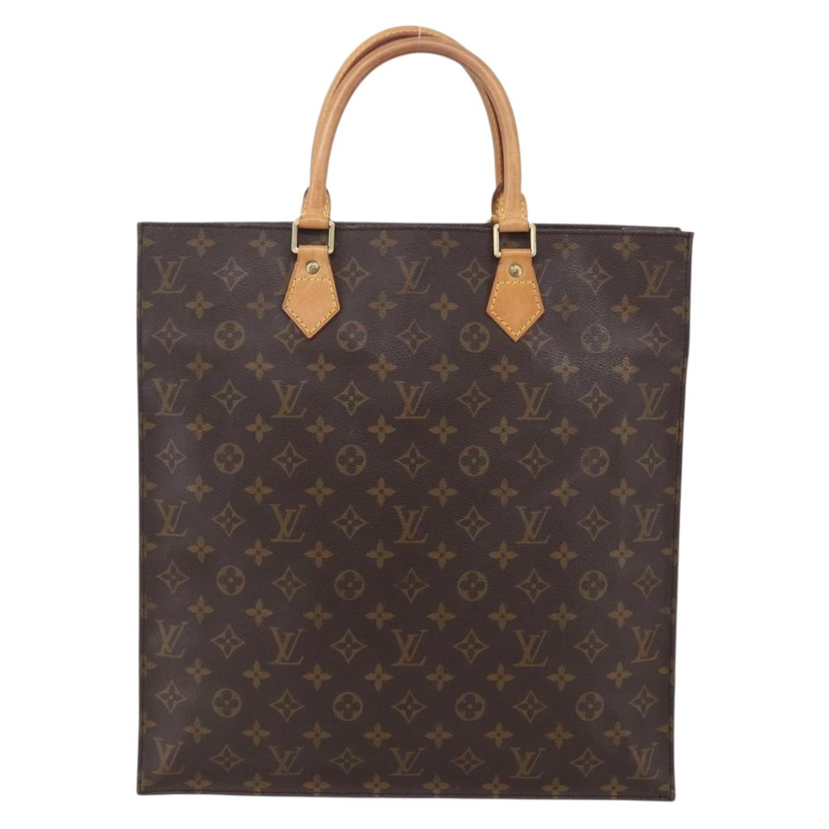 LOUIS VUITTON Monogram Sac Plat Hand Bag M51140 LV Auth 154802