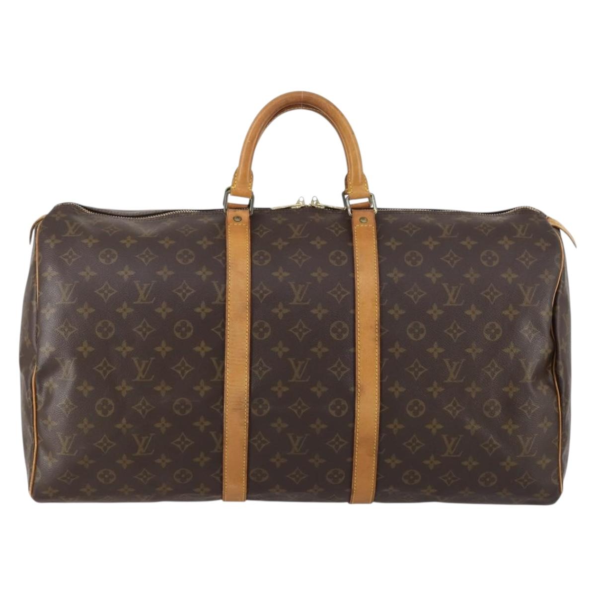 LOUIS VUITTON Monogram Keepall 55 Boston Bag M41424 LV Auth 154811