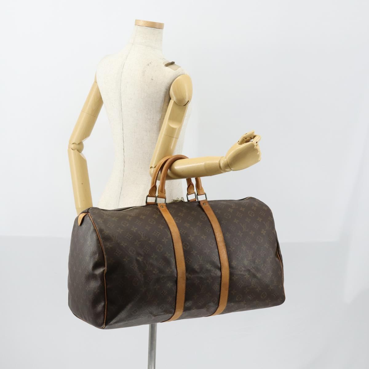 LOUIS VUITTON Monogram Keepall 55 Boston Bag M41424 LV Auth 154811