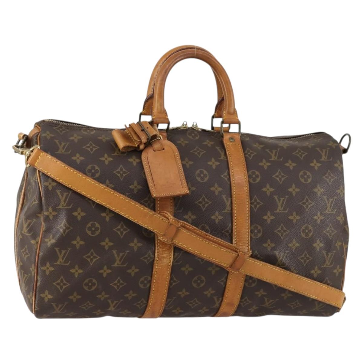LOUIS VUITTON Monogram Keepall Bandouliere 45 Boston Bag M41418 LV Auth 154816