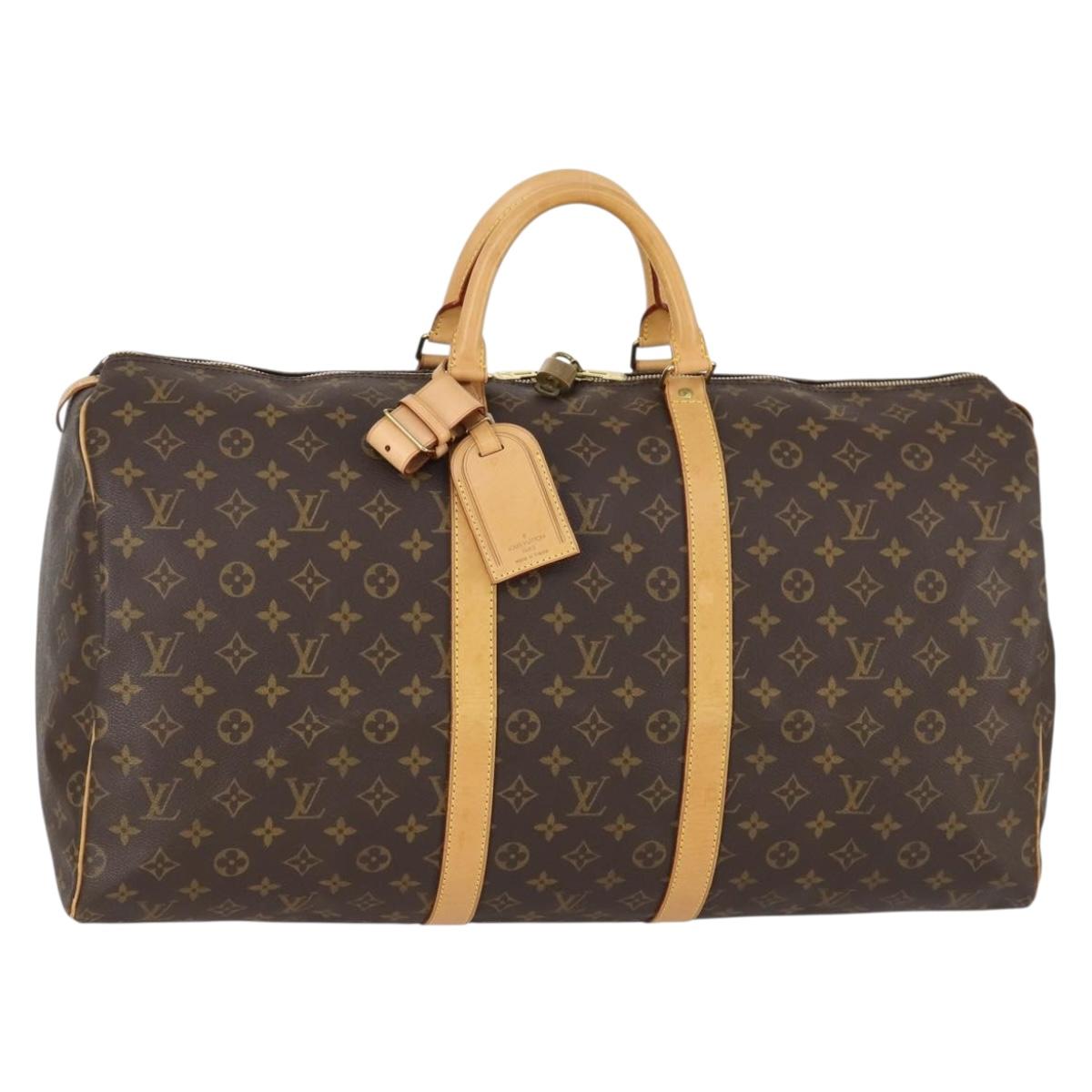 LOUIS VUITTON Monogram Keepall 55 Boston Bag M41424 LV Auth 154817