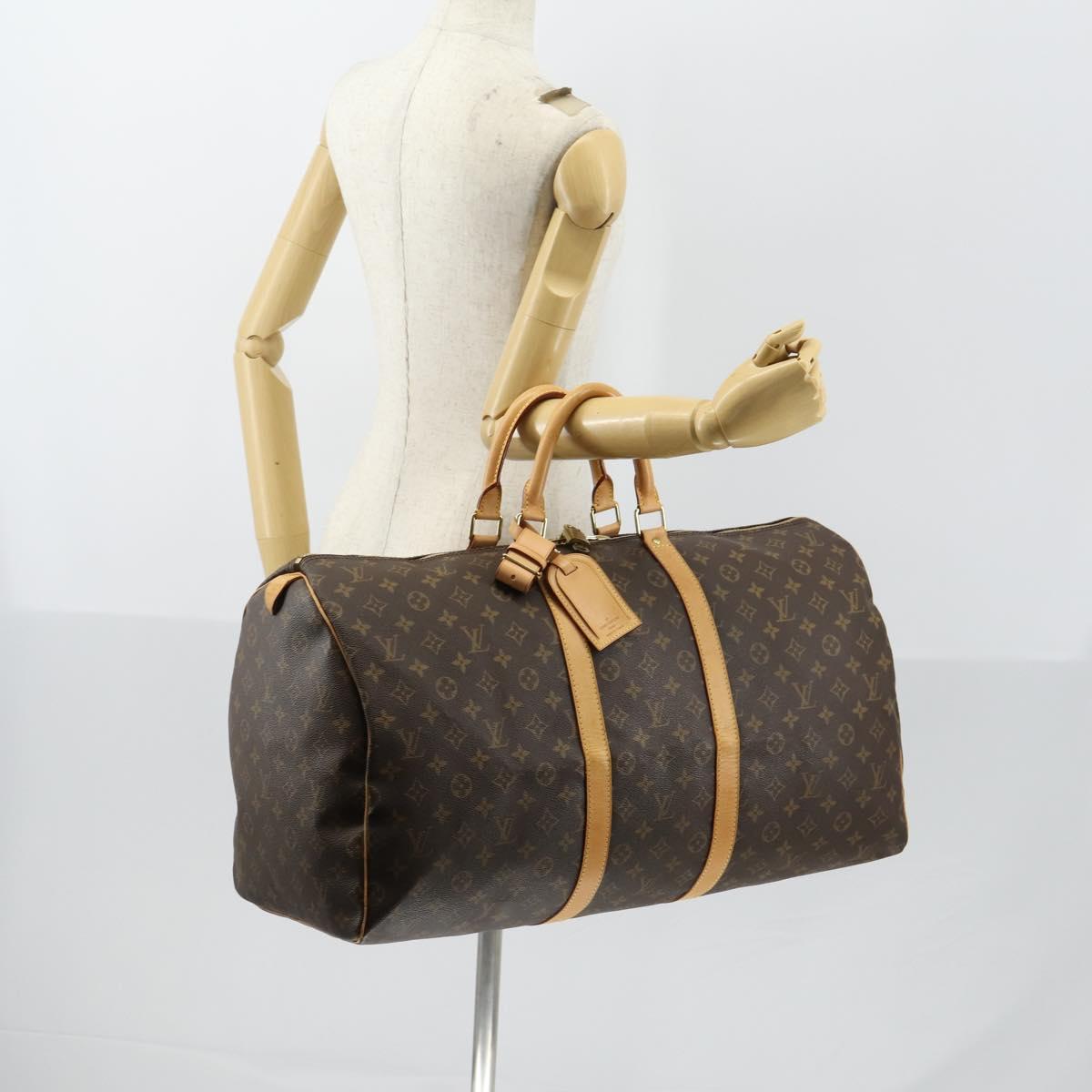LOUIS VUITTON Monogram Keepall 55 Boston Bag M41424 LV Auth 154817