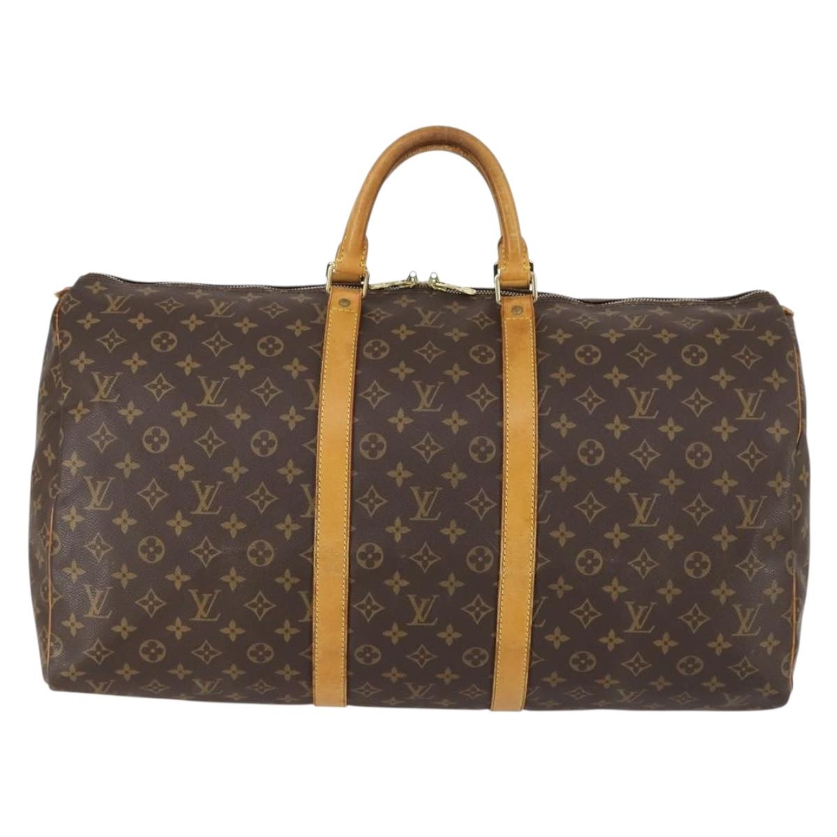 LOUIS VUITTON Monogram Keepall 55 Boston Bag M41424 LV Auth 154818