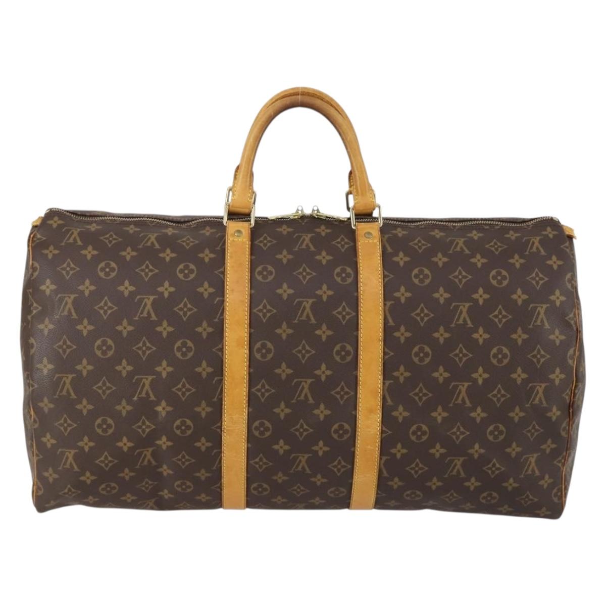 LOUIS VUITTON Monogram Keepall 55 Boston Bag M41424 LV Auth 154818