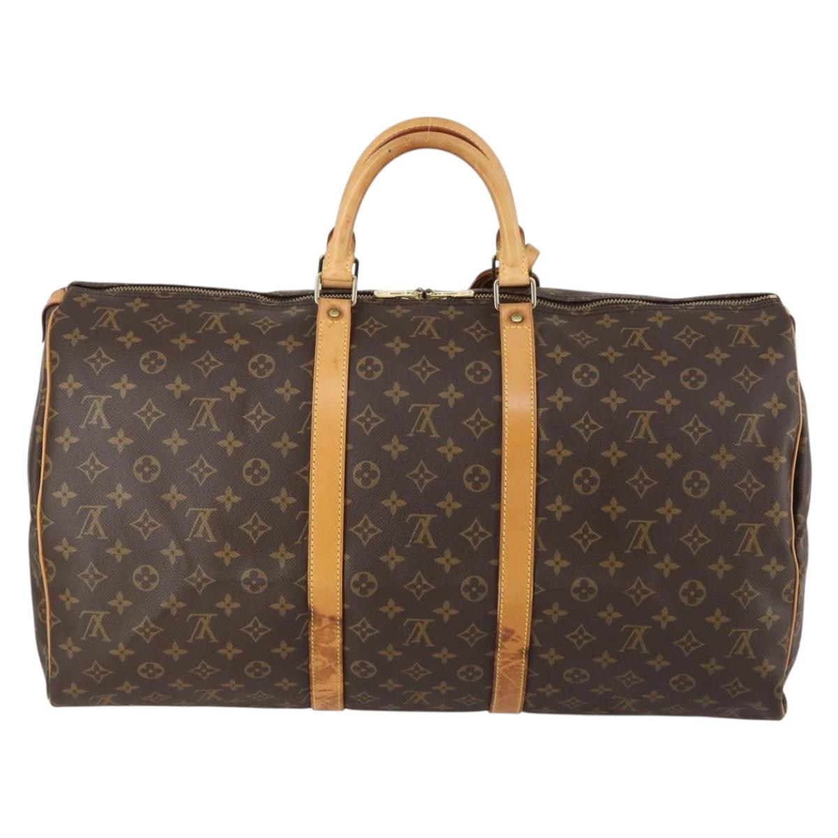 LOUIS VUITTON Monogram Keepall 55 Boston Bag M41424 LV Auth 154819