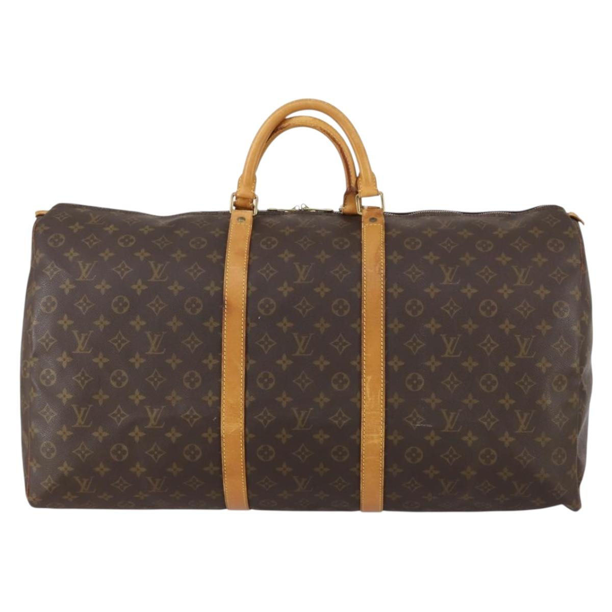 LOUIS VUITTON Monogram Keepall 60 Boston Bag M41422 LV Auth 154821