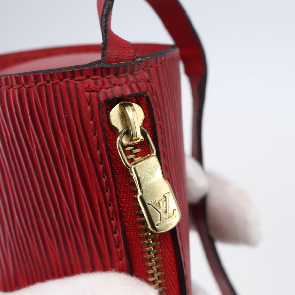 LOUIS VUITTON Epi Soufflot Pouch Accessory Pouch Red LV Auth 154829