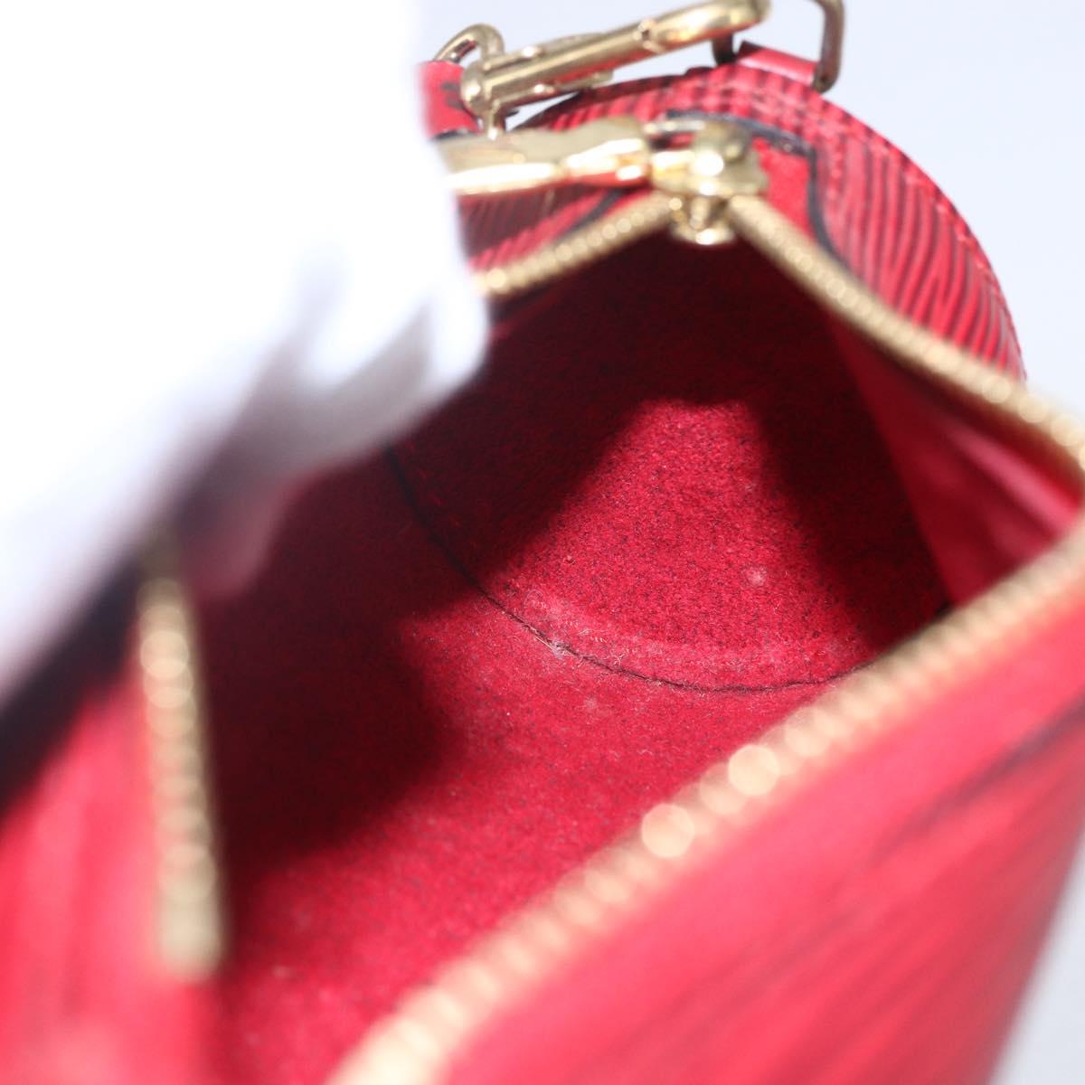 LOUIS VUITTON Epi Soufflot Pouch Accessory Pouch Red LV Auth 154829