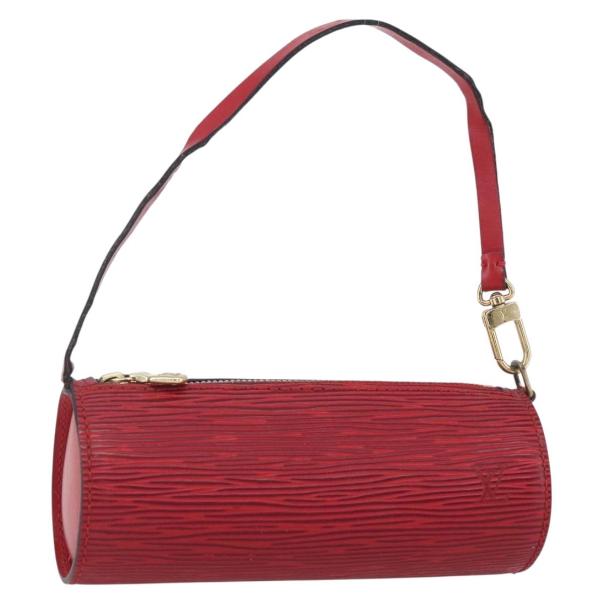 LOUIS VUITTON Epi Soufflot Pouch Accessory Pouch Red LV Auth 154829