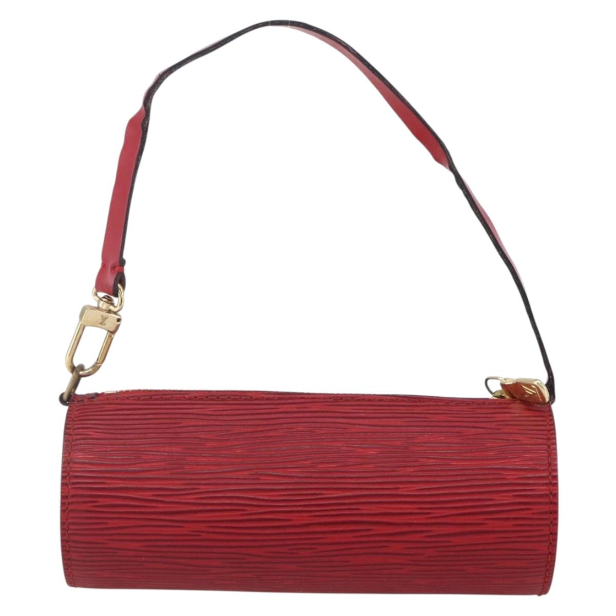 LOUIS VUITTON Epi Soufflot Pouch Accessory Pouch Red LV Auth 154829