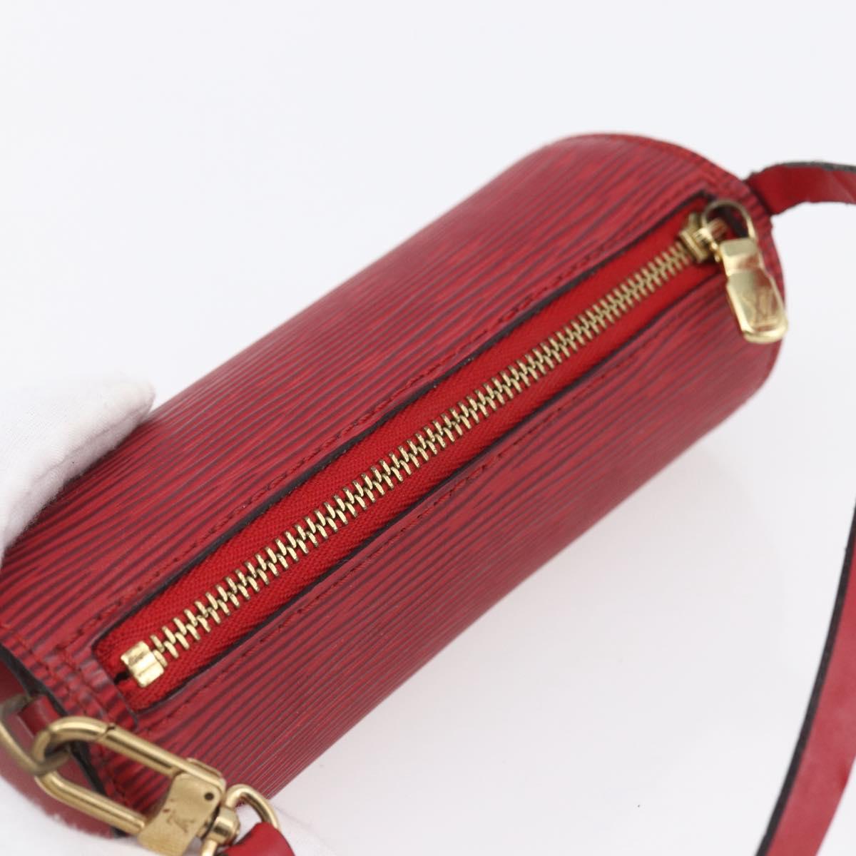 LOUIS VUITTON Epi Soufflot Pouch Accessory Pouch Red LV Auth 154829
