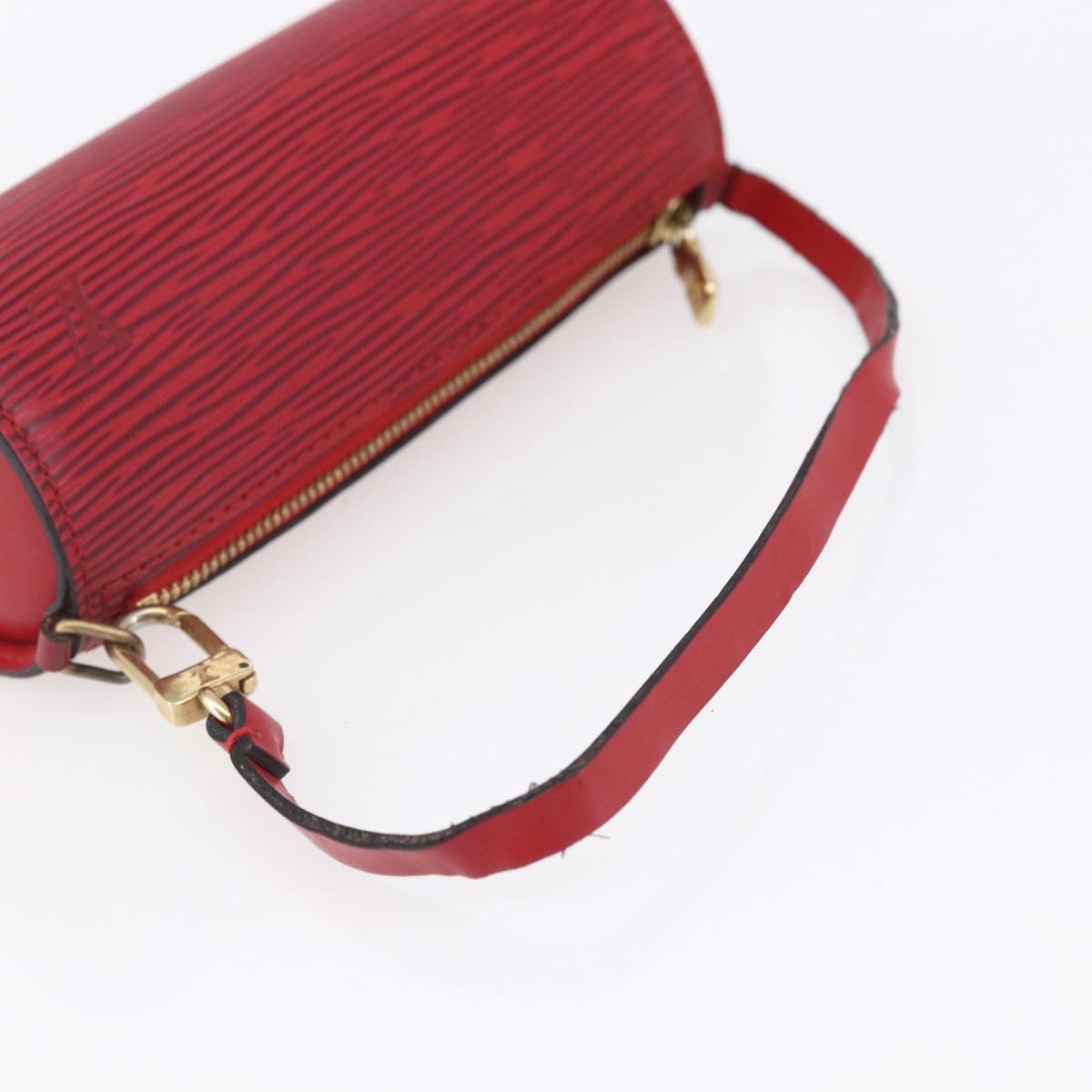 LOUIS VUITTON Epi Soufflot Pouch Accessory Pouch Red LV Auth 154829