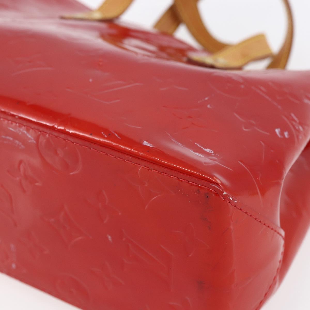 LOUIS VUITTON Monogram Vernis Reade PM Hand Bag Red Rouge M91088 LV Auth 154833