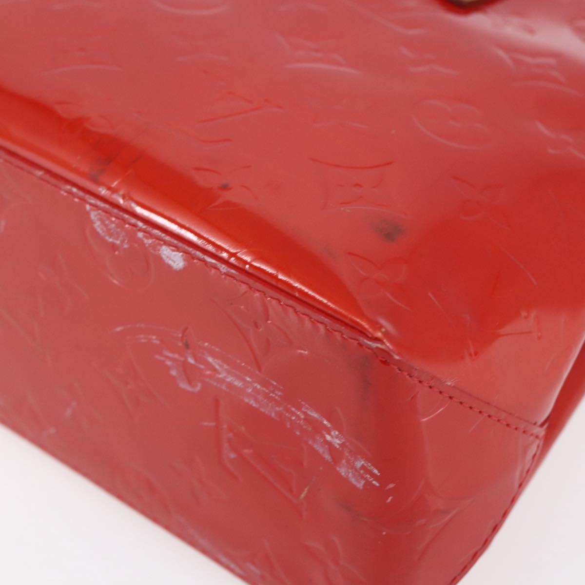 LOUIS VUITTON Monogram Vernis Reade PM Hand Bag Red Rouge M91088 LV Auth 154833