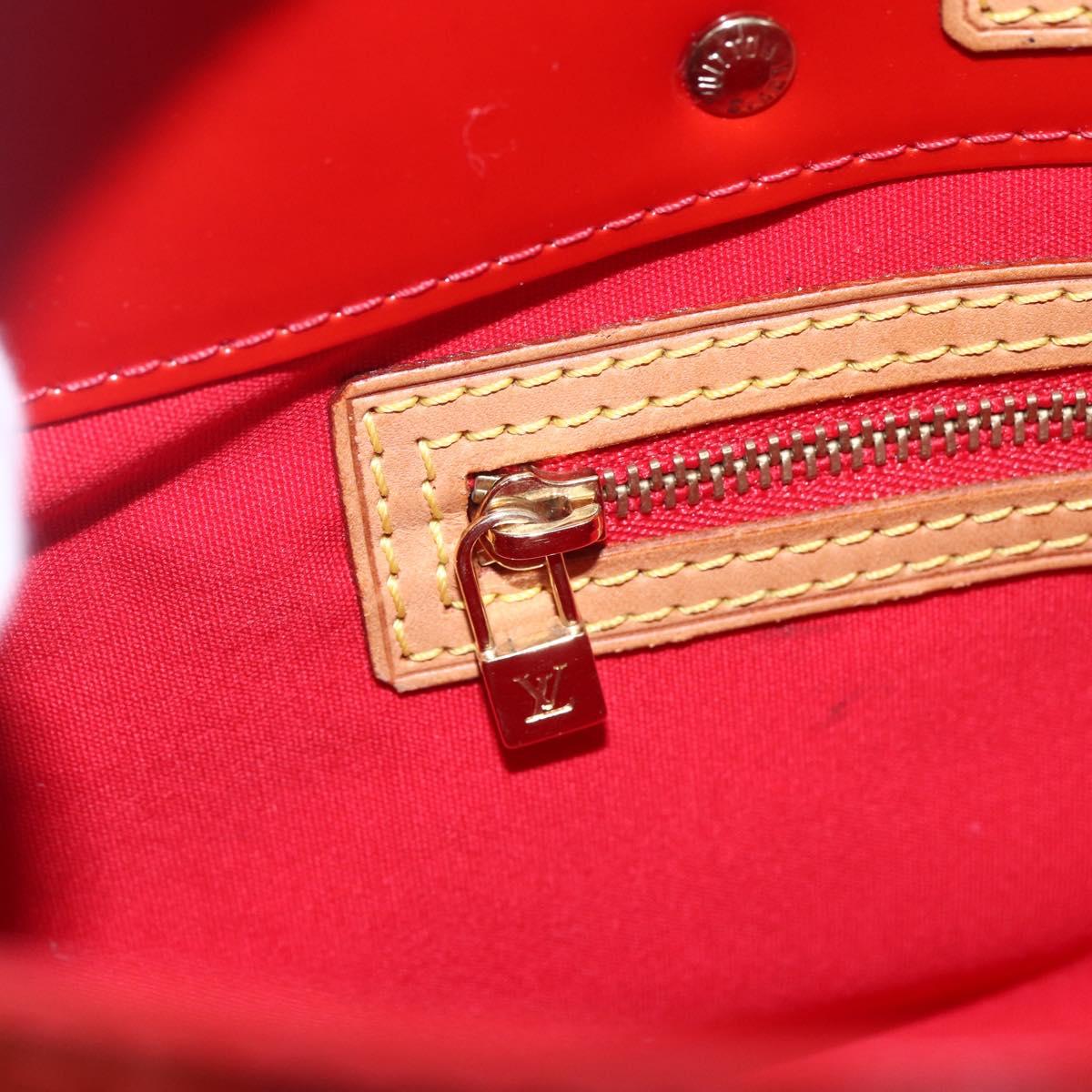 LOUIS VUITTON Monogram Vernis Reade PM Hand Bag Red Rouge M91088 LV Auth 154833