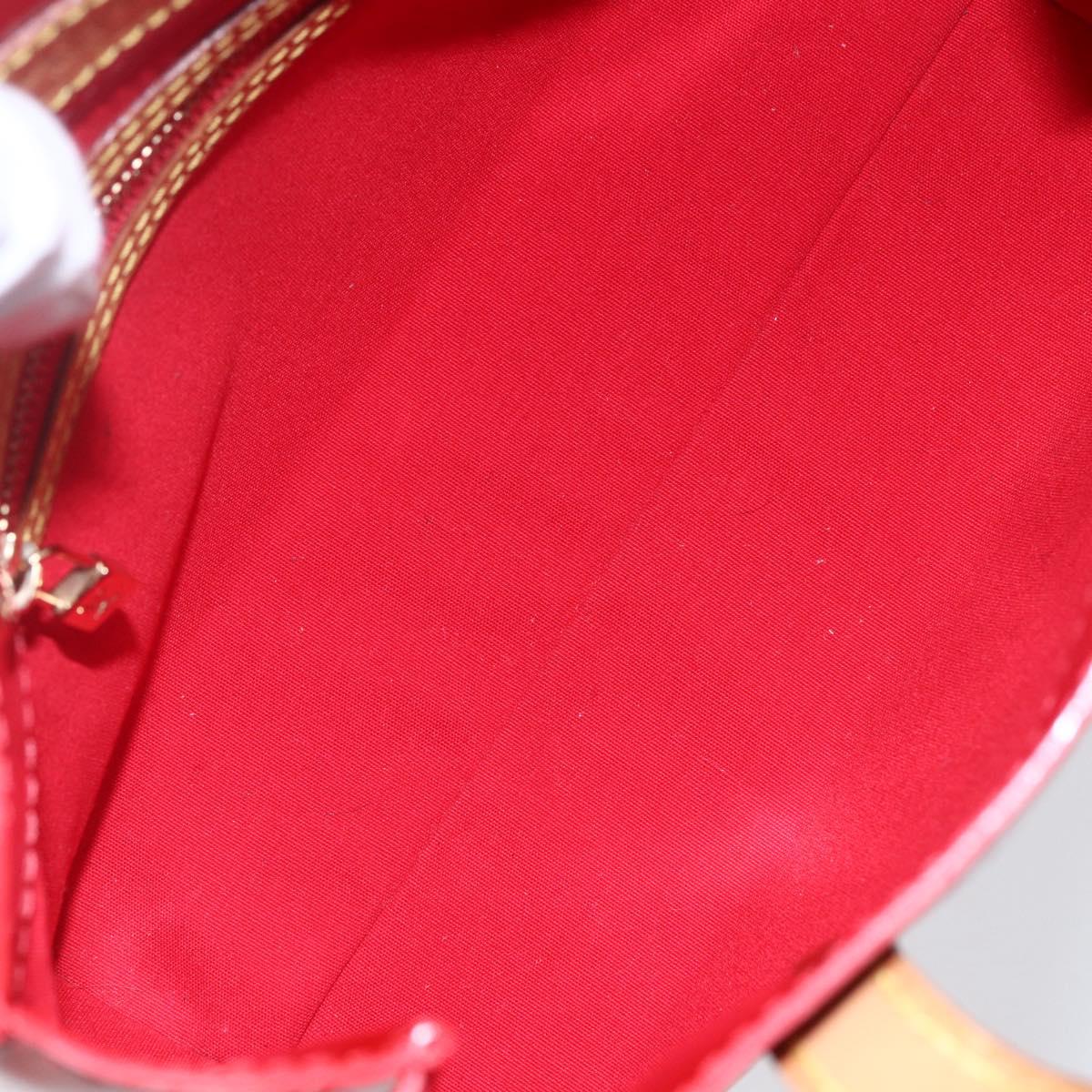 LOUIS VUITTON Monogram Vernis Reade PM Hand Bag Red Rouge M91088 LV Auth 154833