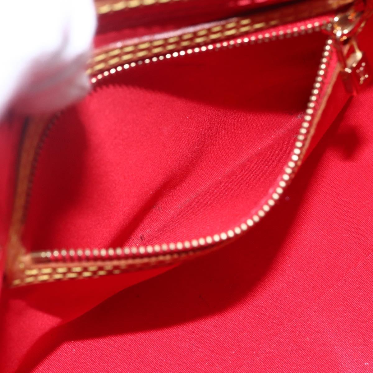 LOUIS VUITTON Monogram Vernis Reade PM Hand Bag Red Rouge M91088 LV Auth 154833