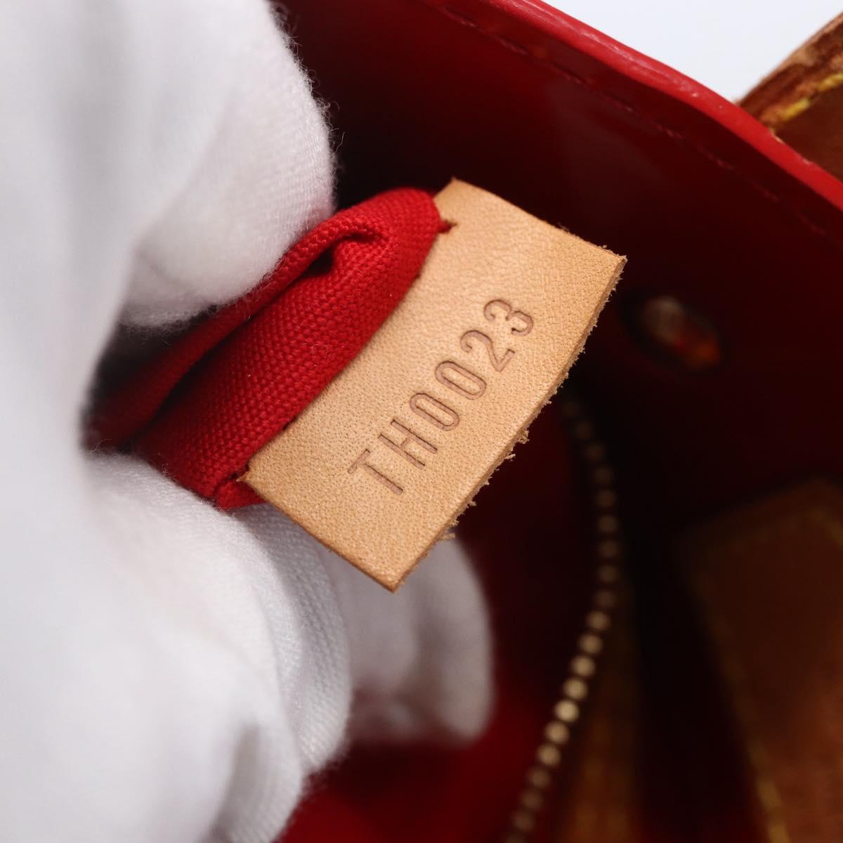 LOUIS VUITTON Monogram Vernis Reade PM Hand Bag Red Rouge M91088 LV Auth 154833