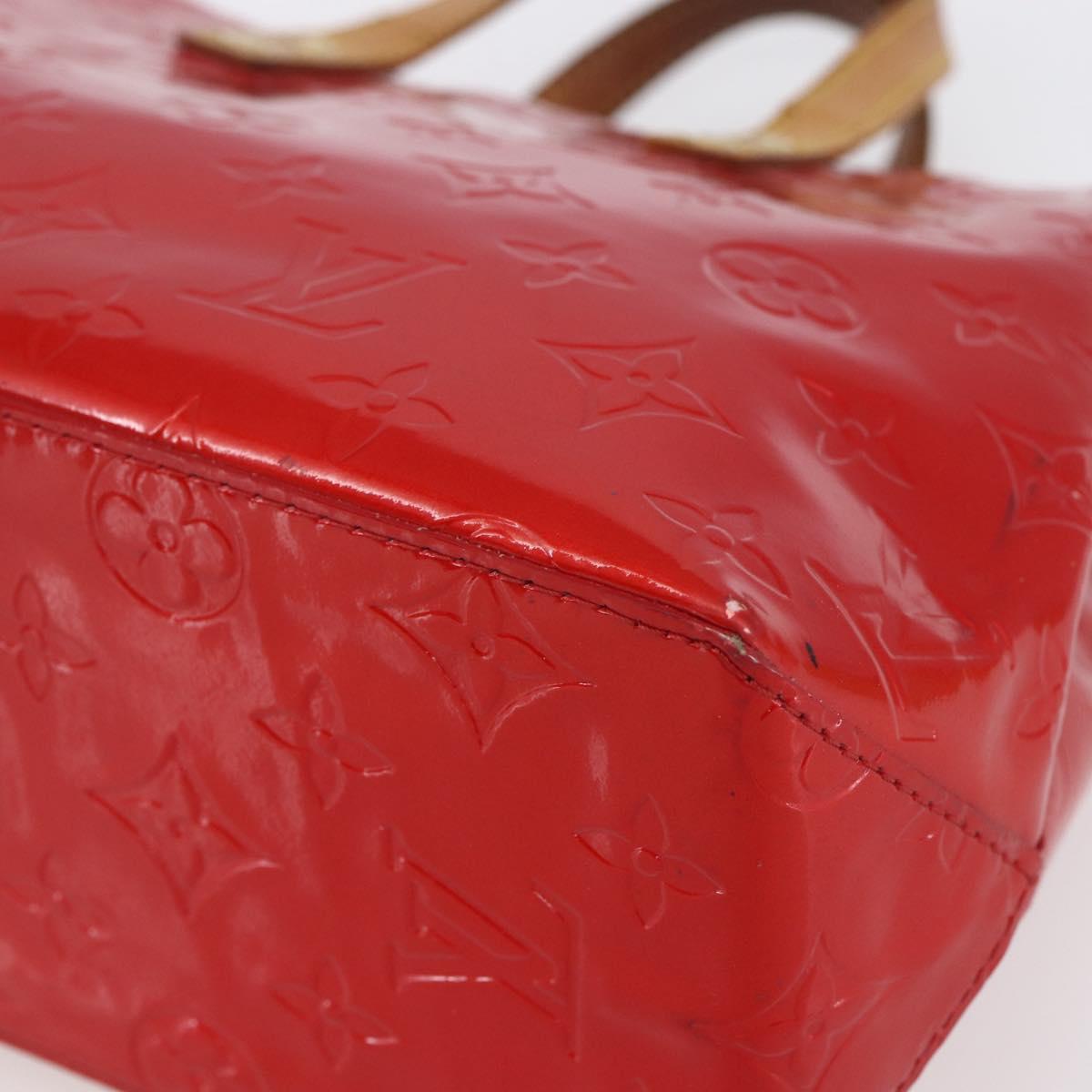 LOUIS VUITTON Monogram Vernis Reade PM Hand Bag Red Rouge M91088 LV Auth 154834