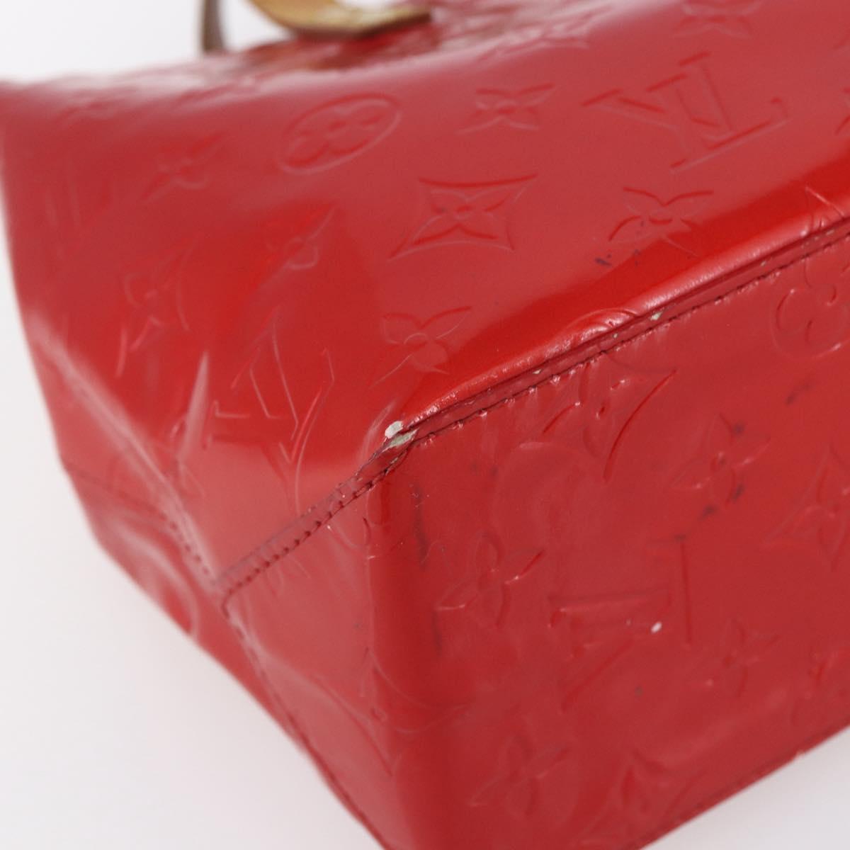 LOUIS VUITTON Monogram Vernis Reade PM Hand Bag Red Rouge M91088 LV Auth 154834
