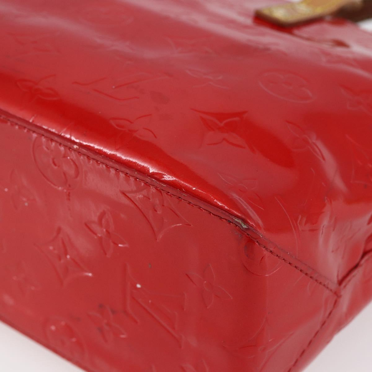 LOUIS VUITTON Monogram Vernis Reade PM Hand Bag Red Rouge M91088 LV Auth 154834