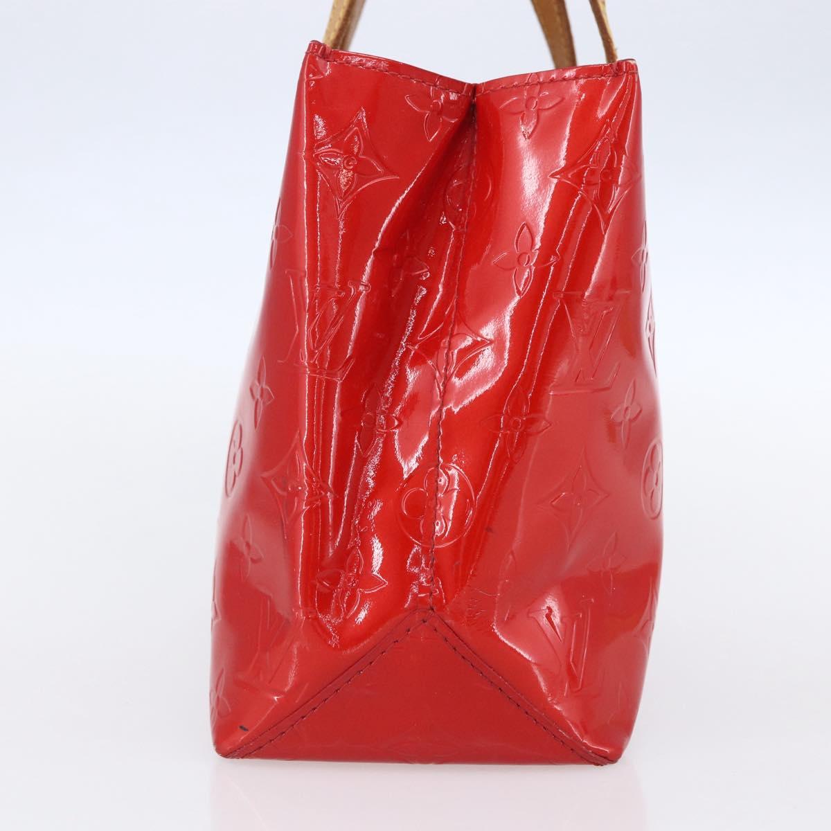 LOUIS VUITTON Monogram Vernis Reade PM Hand Bag Red Rouge M91088 LV Auth 154834