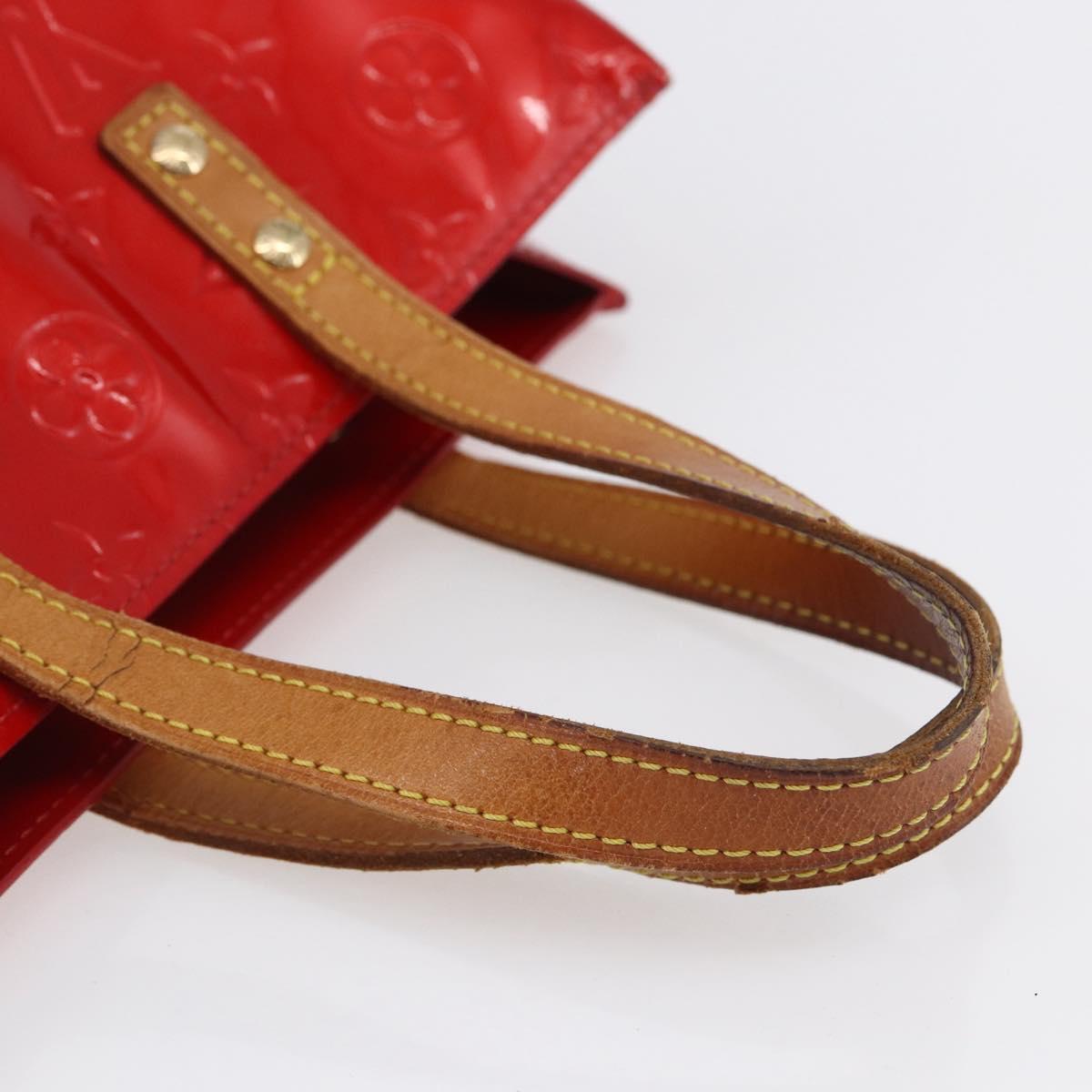 LOUIS VUITTON Monogram Vernis Reade PM Hand Bag Red Rouge M91088 LV Auth 154834