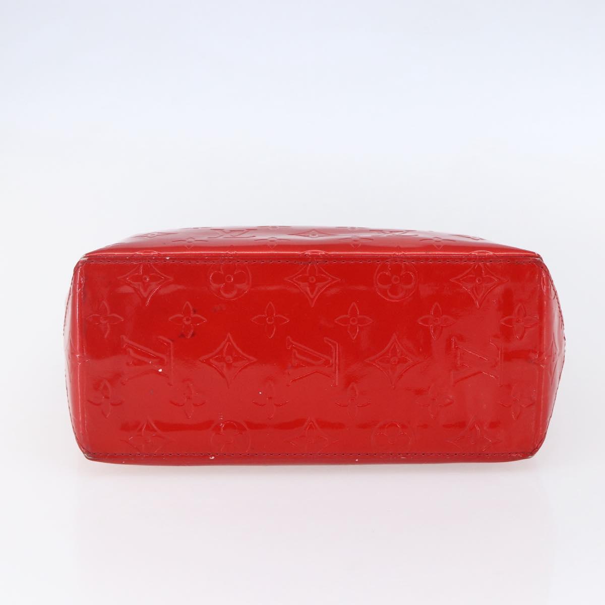LOUIS VUITTON Monogram Vernis Reade PM Hand Bag Red Rouge M91088 LV Auth 154834