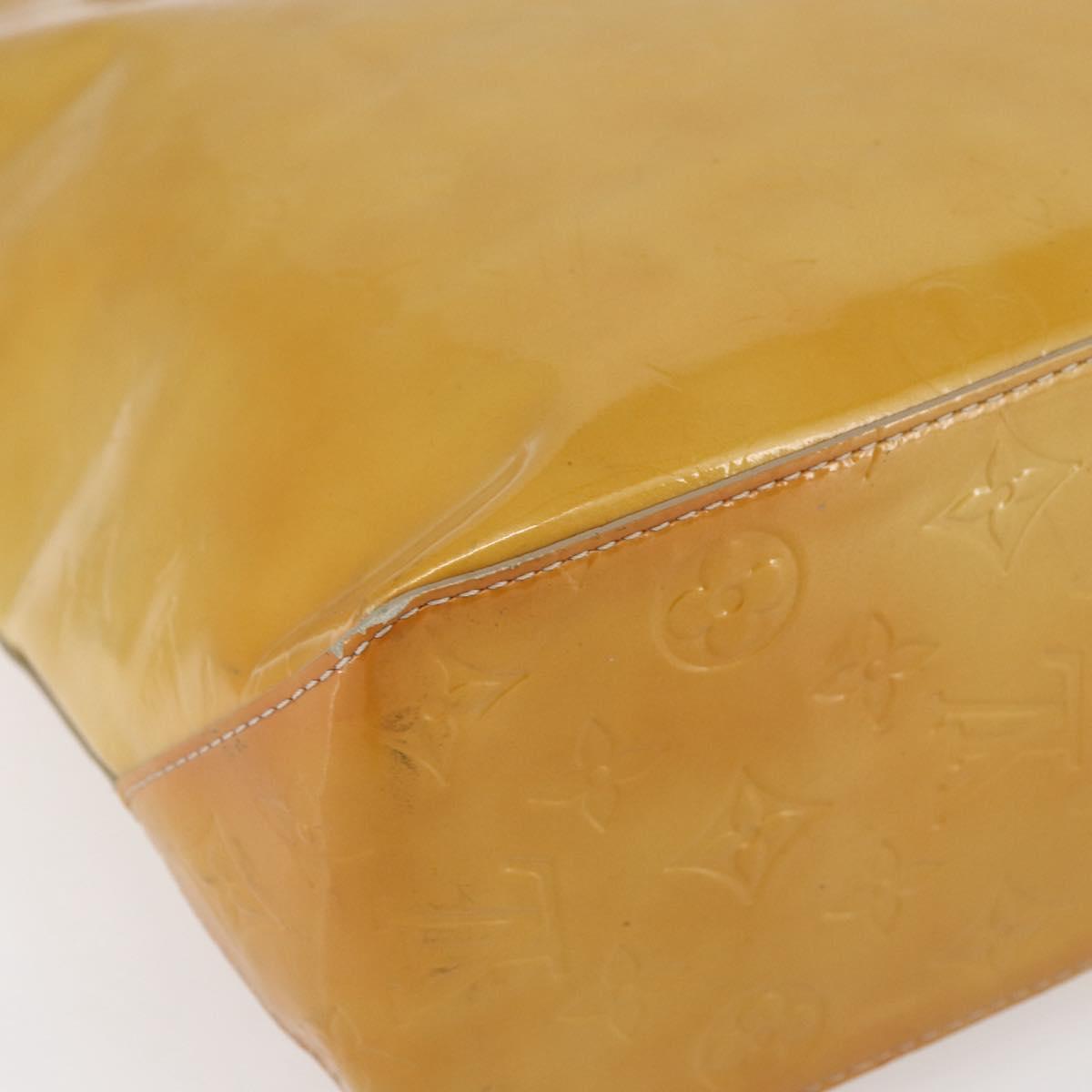 LOUIS VUITTON Monogram Vernis Reade MM Hand Bag Beige M91141 LV Auth 154837