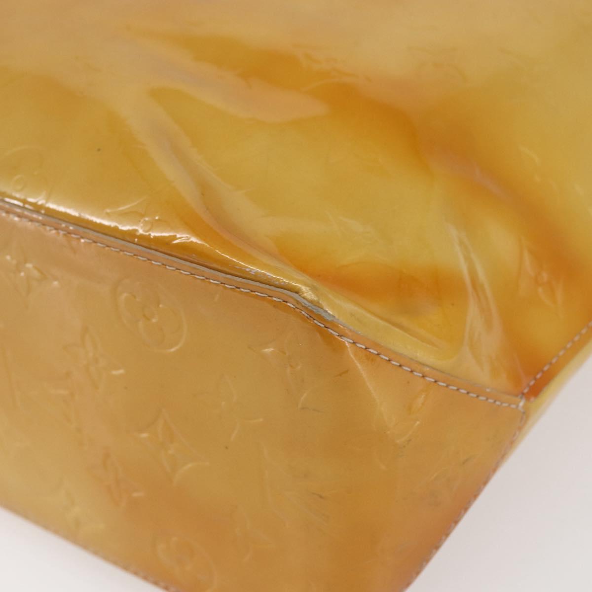 LOUIS VUITTON Monogram Vernis Reade MM Hand Bag Beige M91141 LV Auth 154837