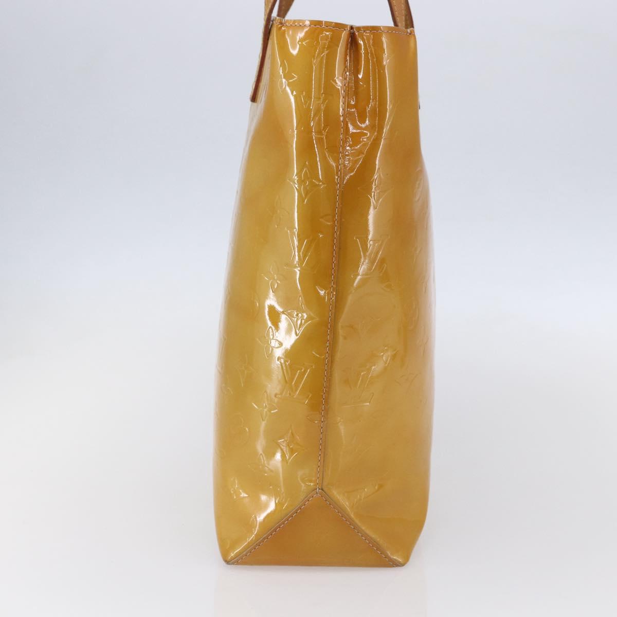 LOUIS VUITTON Monogram Vernis Reade MM Hand Bag Beige M91141 LV Auth 154837