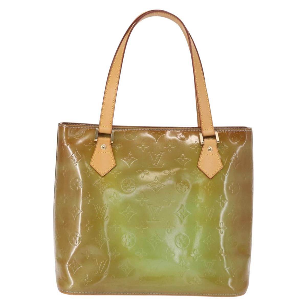 LOUIS VUITTON Monogram Vernis Houston Hand Bag Baby Blue M91005 LV Auth 154838