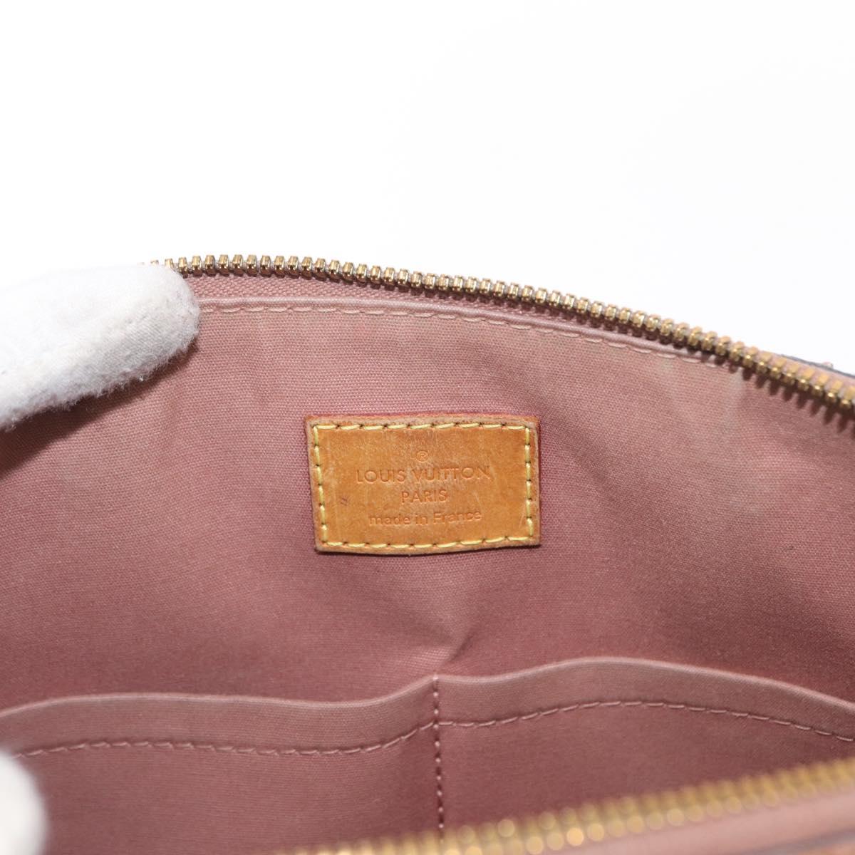 LOUIS VUITTON Monogram Vernis Alma PM Hand Bag Rose Velours M91583 Auth 154840